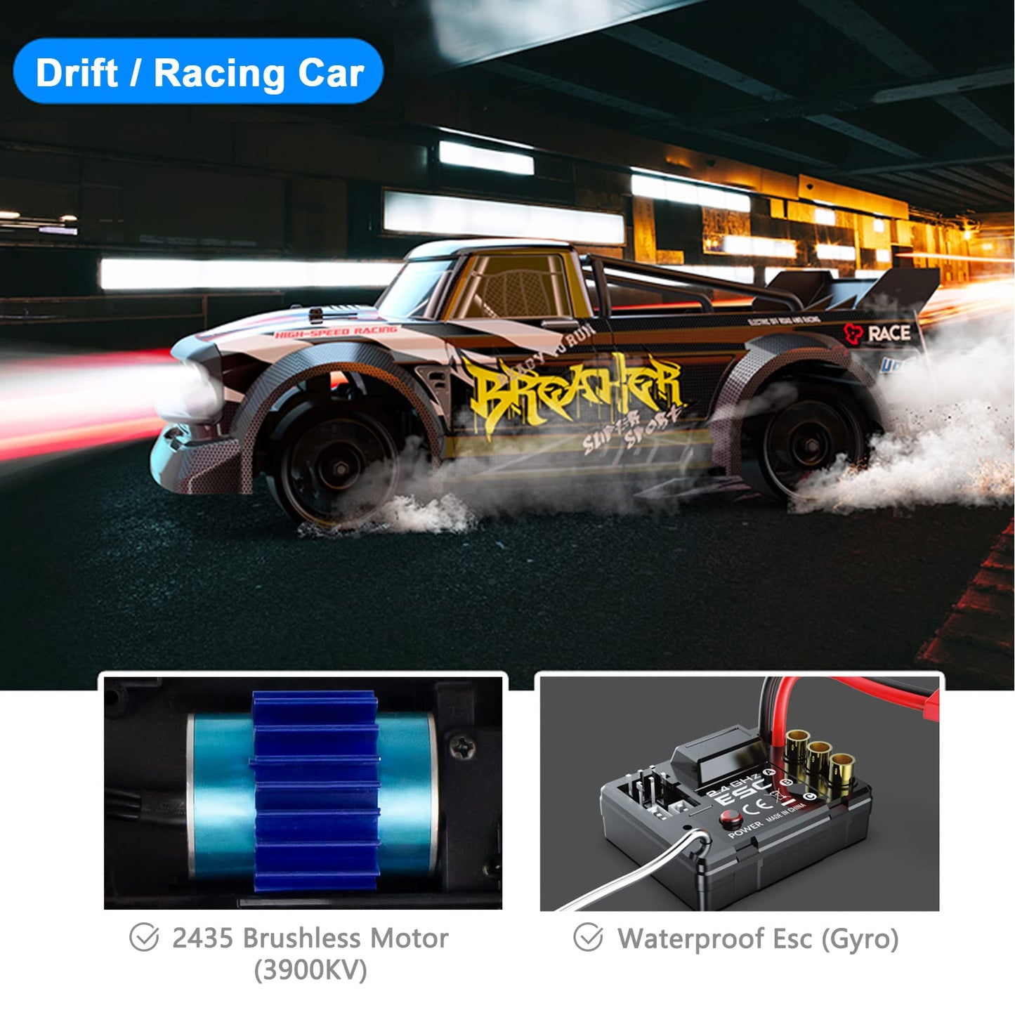 Cheerwing 1:16 Remote Control Car 2.4G RC Car 4WD RC Drift Car 40KM/H High Speed Brushless Fast Cars Truck for Kids and Adults
