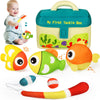 KMUYSL Baby Toys Tackle Box Plush Set - 4 Pcs Colorful Sensory Toys for Infants 0-6 Months with Squeaker Crinkle