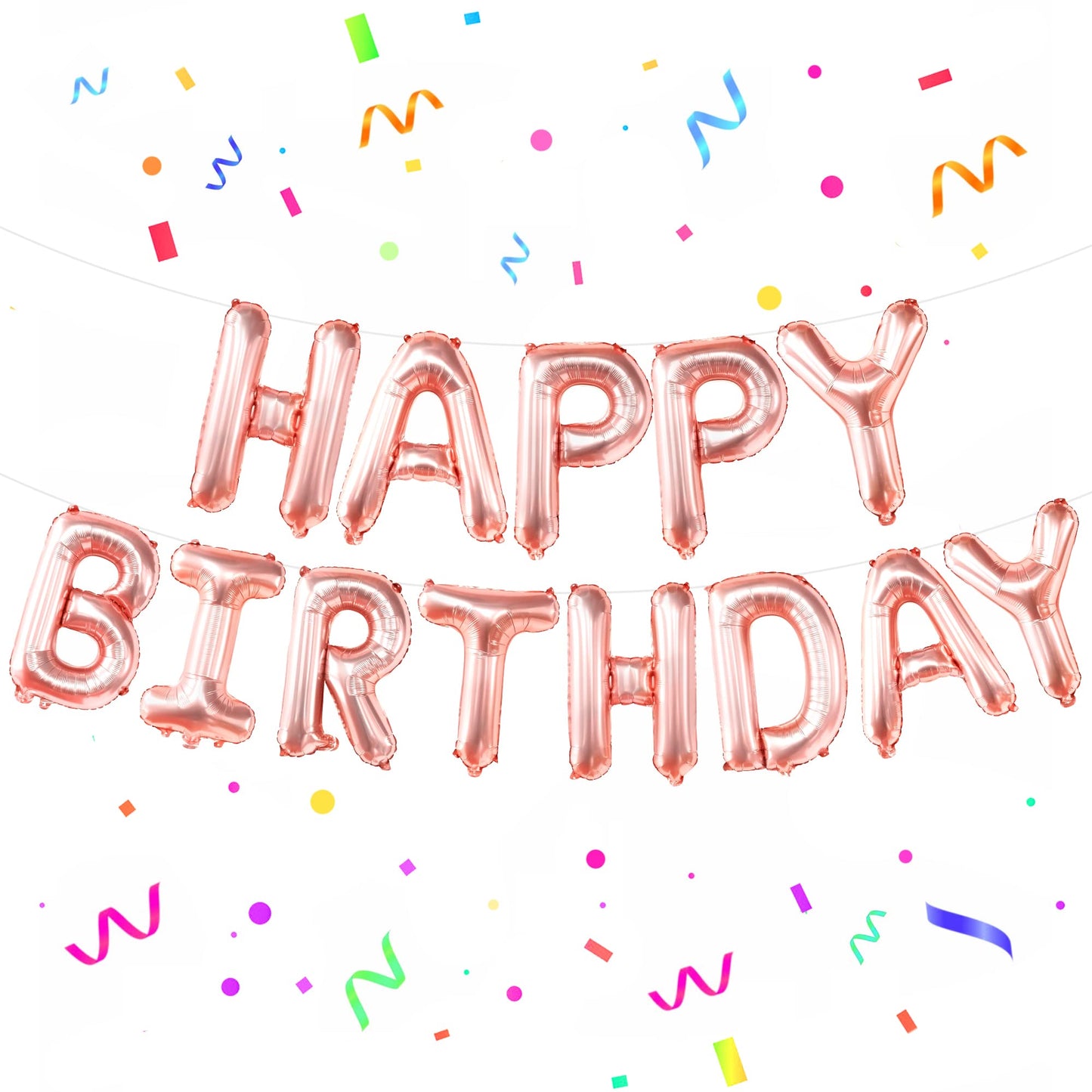 Katchon, Rose Gold Happy Birthday Banner Balloons - 16 Inch | Happy Birthday Sign Balloons Rose Gold | Happy Birthday Balloon Banner, Happy Birthday Decorations | Happy Birthday Backdrop For Girls