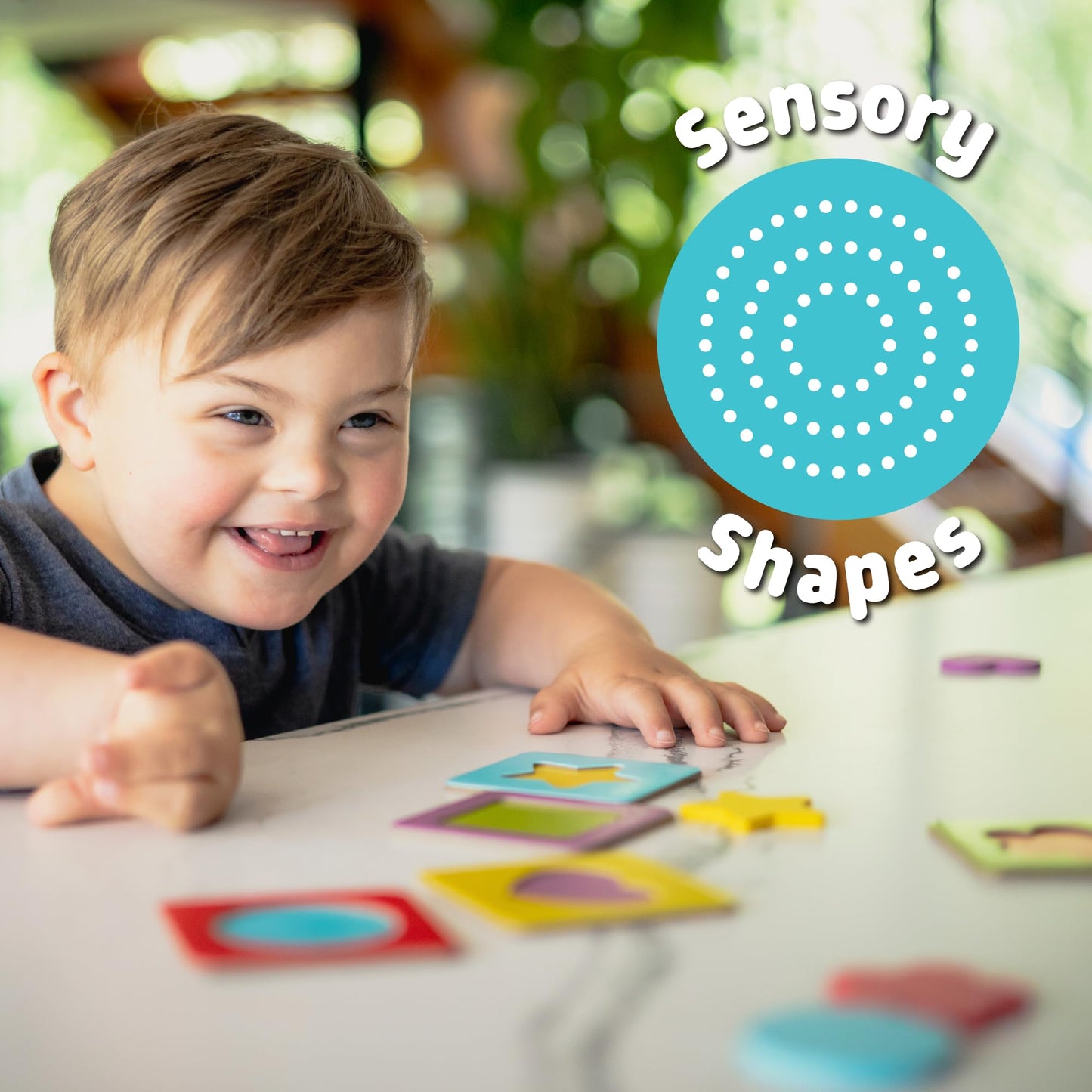 Chuckle & Roar - Matching+ Wooden Sensory Shapes - Logic Puzzles - enhanced Wood Construction - Flat Board Puzzle Pieces for Ages 6 and up