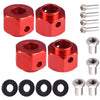 Aimrock Aluminum 12Mm Hex Extended Wheel Hubs 8Mm Offset Spacers For 1/10 Trx4 Trx6 Rc Crawler Truck (Red, 8Mm)