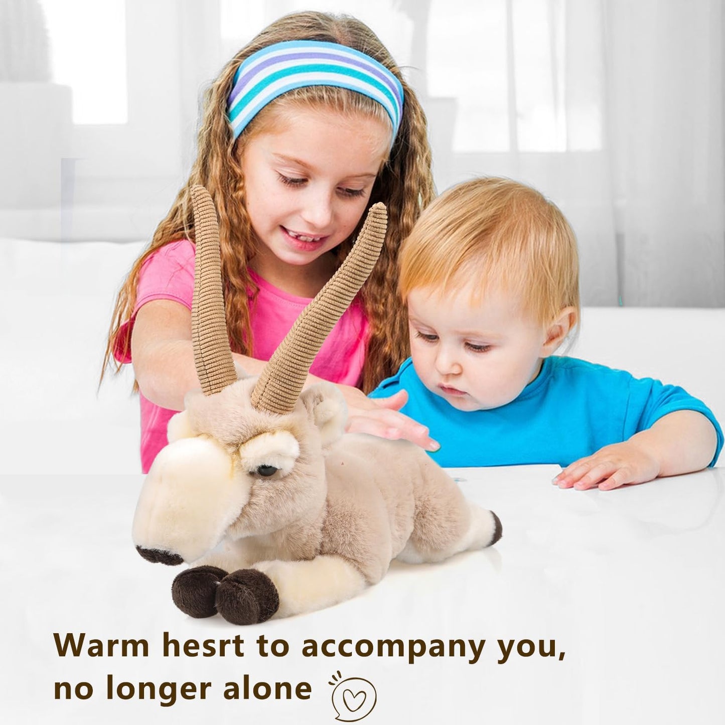Niuhoulu Saiga Antelope Stuffed Animals Soft Plush Toy Kids Cuddly Fluffy Plushie Doll For Girls Boys Babies Toddlers Girlfriend