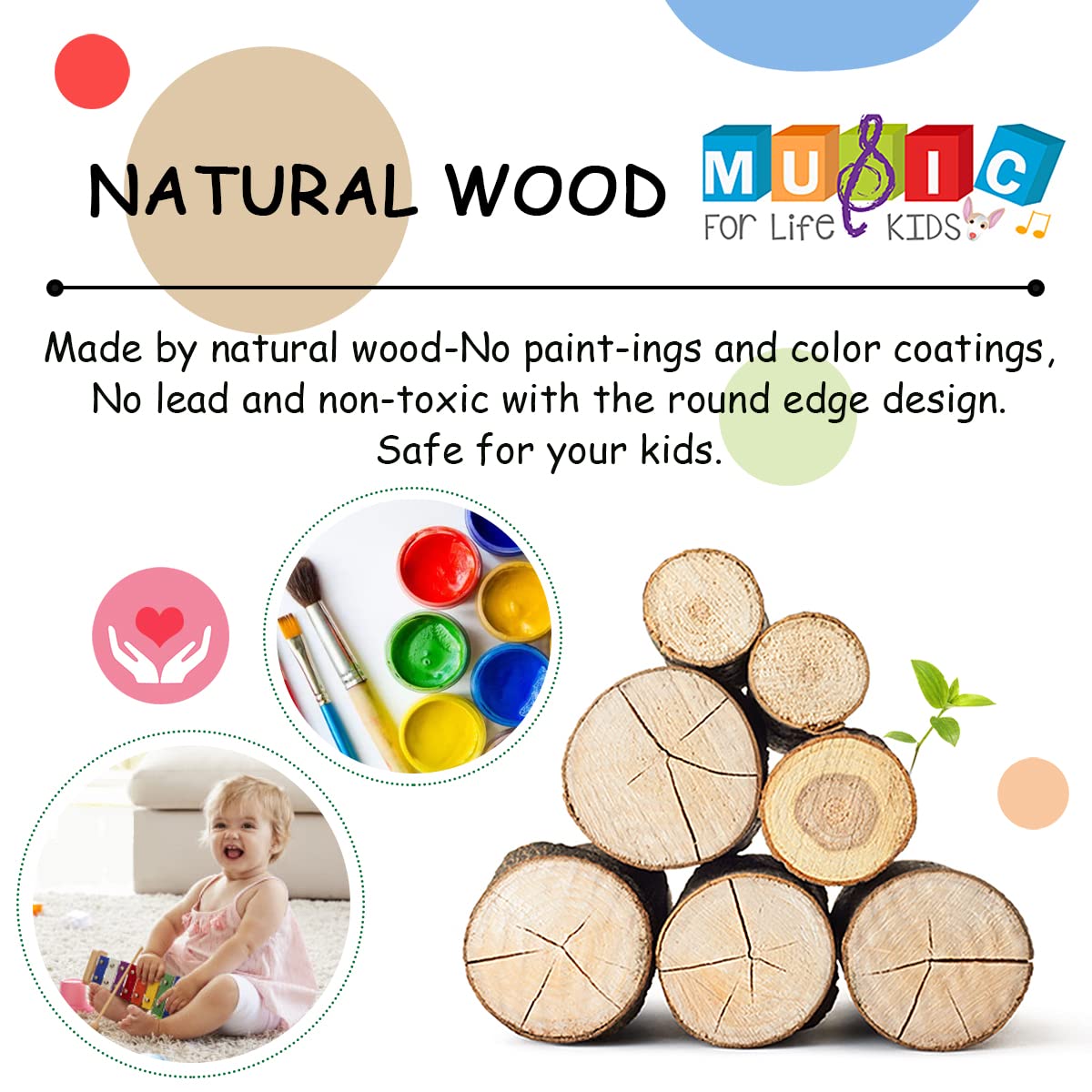 Looikoos Toddler Musical Instruments Set Wooden Percussion Instruments Xylophone Toy For Kids Montessori Toys For 1 Year Old Boys Girls With Maracas Easter Eggs
