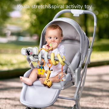 Tumama Spiral Car Seat Toys Baby Toys For 0 3 6 9 12 Months, Infant Stroller Toy Newborn Hanging Toys With Rattle, Teether