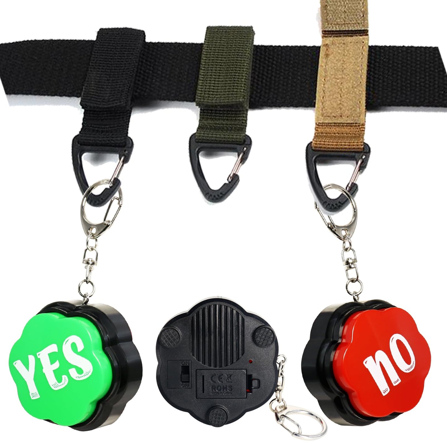 Portable Keychain Yes & No Buzzer Buttons With Sound, Answer Buzzers Set Of 2, Buzzers For Game Show