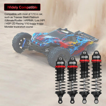 RC Car Shocks Set 4PCS Update Parts Compatible with 1:10 Scale Trax Slash/Rustler/Stampede/Hoss VXL 4x4 2WD Front & Rear Shock A