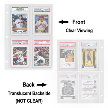 Fageverld Graded Card Slab Binder Pages, 10 Plastic Pages for 40 PSA/BGS/CGC Cards, Fits One-Touch Holders, Storage & Display