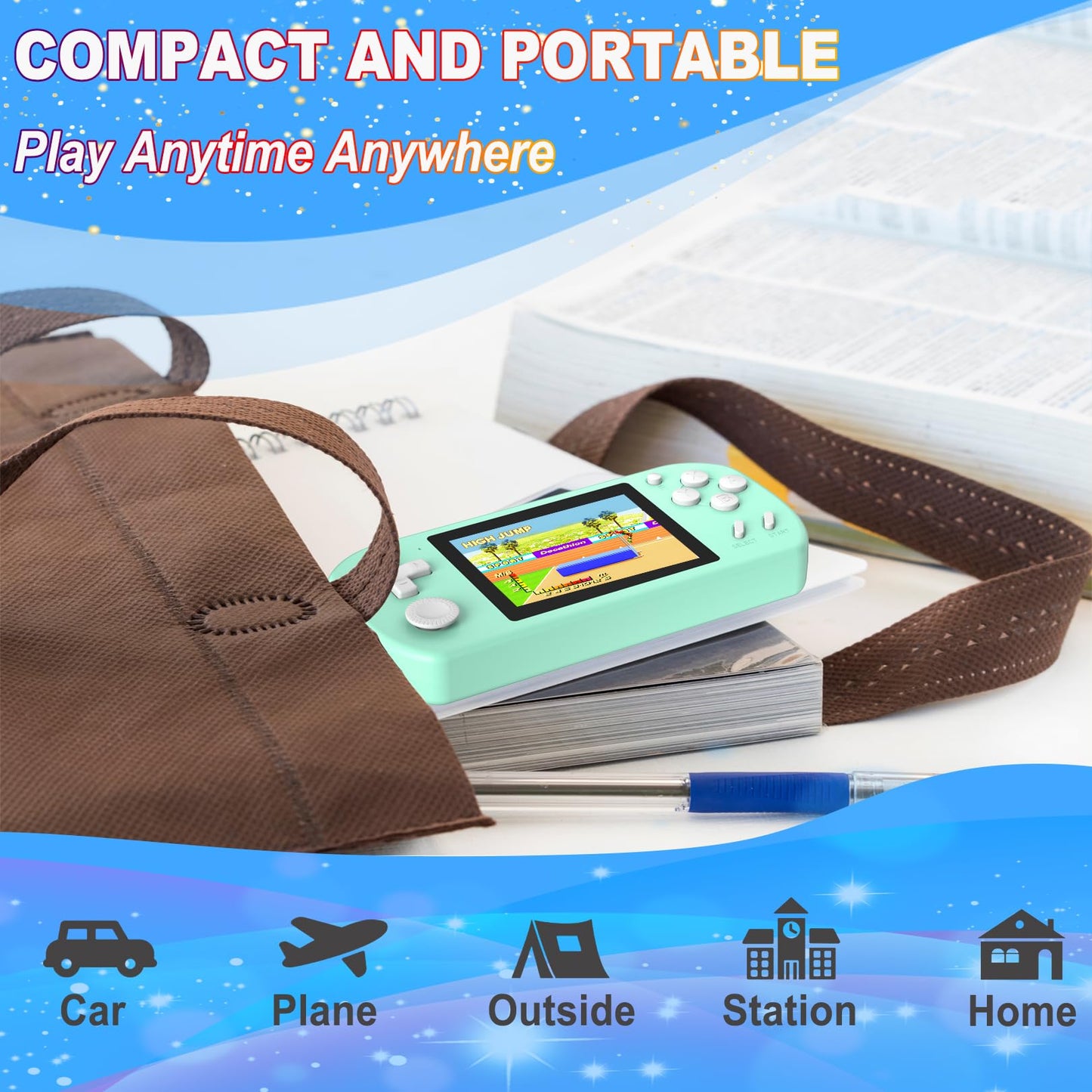 Great Boy Handheld Games for Kids with 218 Retro Video Game 3.0'' Color Screen Rechargeable Arcade Gaming Player,Birthday Xmas G