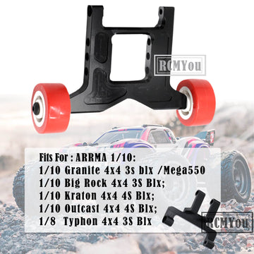 Rc Wheelie Bar Upgrades Part For 1/10 Arrma Granite & Big Rock 4X4 3S Blx Mega550,Kraton & Outcast 4X4 4S Blx,1/8 Typhon 4X4 3S
