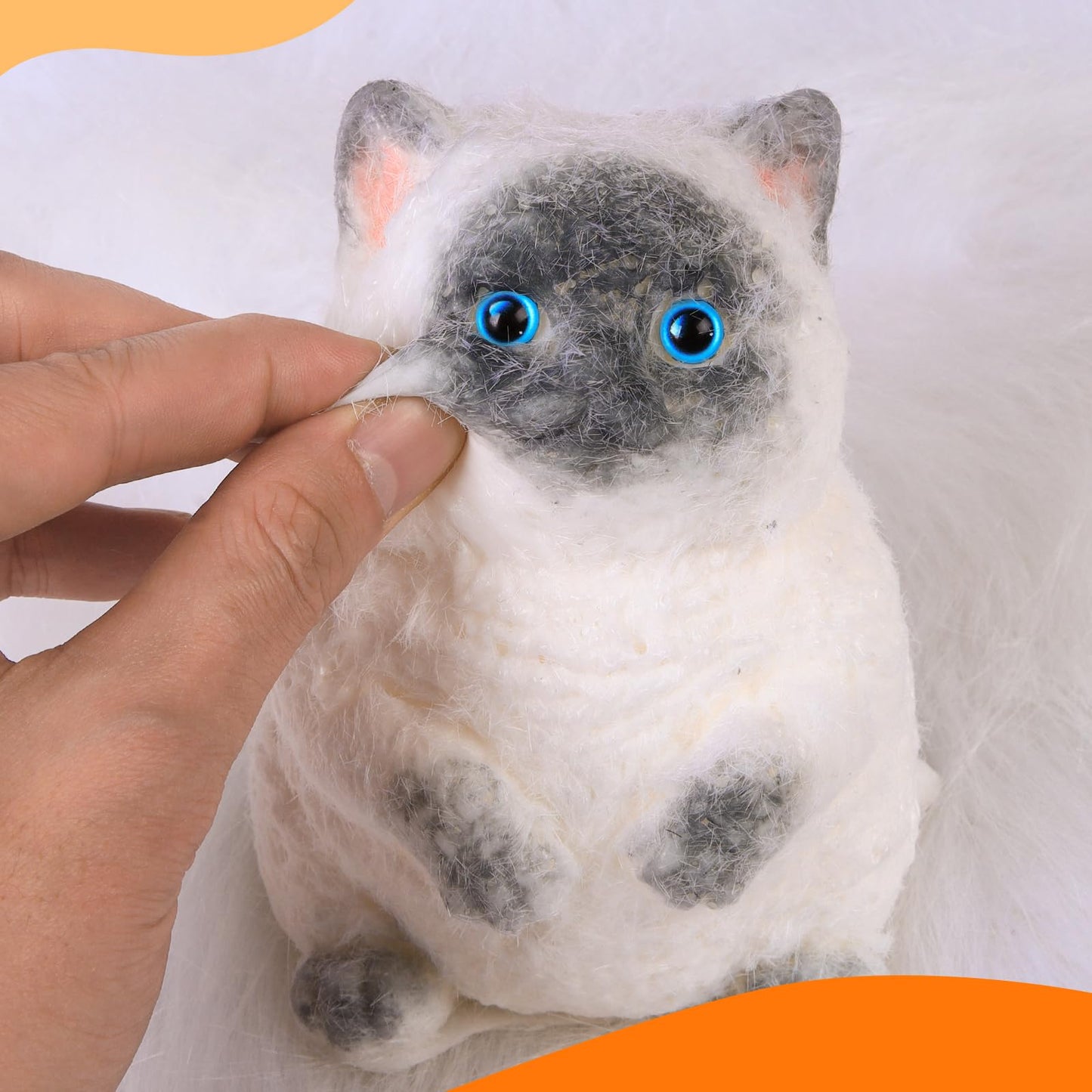 Big Taba Squishy Cat, Handmade Large Cat Taba Toys, Stress Relief, Funny, Cute Soft Cat Squishy Stress Toy Gifts.(Medium Siamese