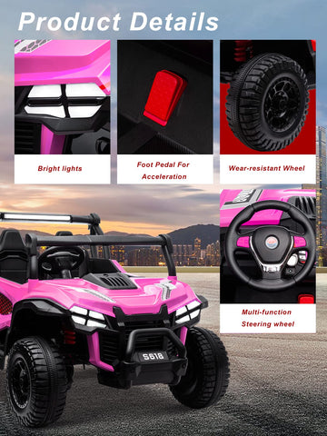 Ottaro 24V Xxxl Electric Cars 2 Seater, Ride On Cars Vehicles For Big Kids, 4Wd Ride On Utv Truck W/Remote Control, 25'' Spaciou