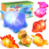 Baby Bath Toys For Toddlers 1-5, 6 Packs Light Up Floating Dinosaur Toys For Kids 1-5 Year Olds Boys Girls Easter Basket Birthday For Babies Age 1-5 Sensory Toys Preschool Bathtub Pool Shower Games