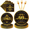 96PCS 60th Birthday Plates and Napkins Party Supplies 60th Birthday Decorations for Men 60th Anniversary Decorations Vintage 196
