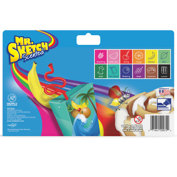 Mr. Sketch Scented Markers, Chisel Tip, Assorted Colors, 12 Count