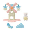 Calico Critters Baby Windmill Park, Dollhouse Playset With Persian Cat Figure Included Includes Windmill With Swing, Slide, Seesaw And Figure Medium