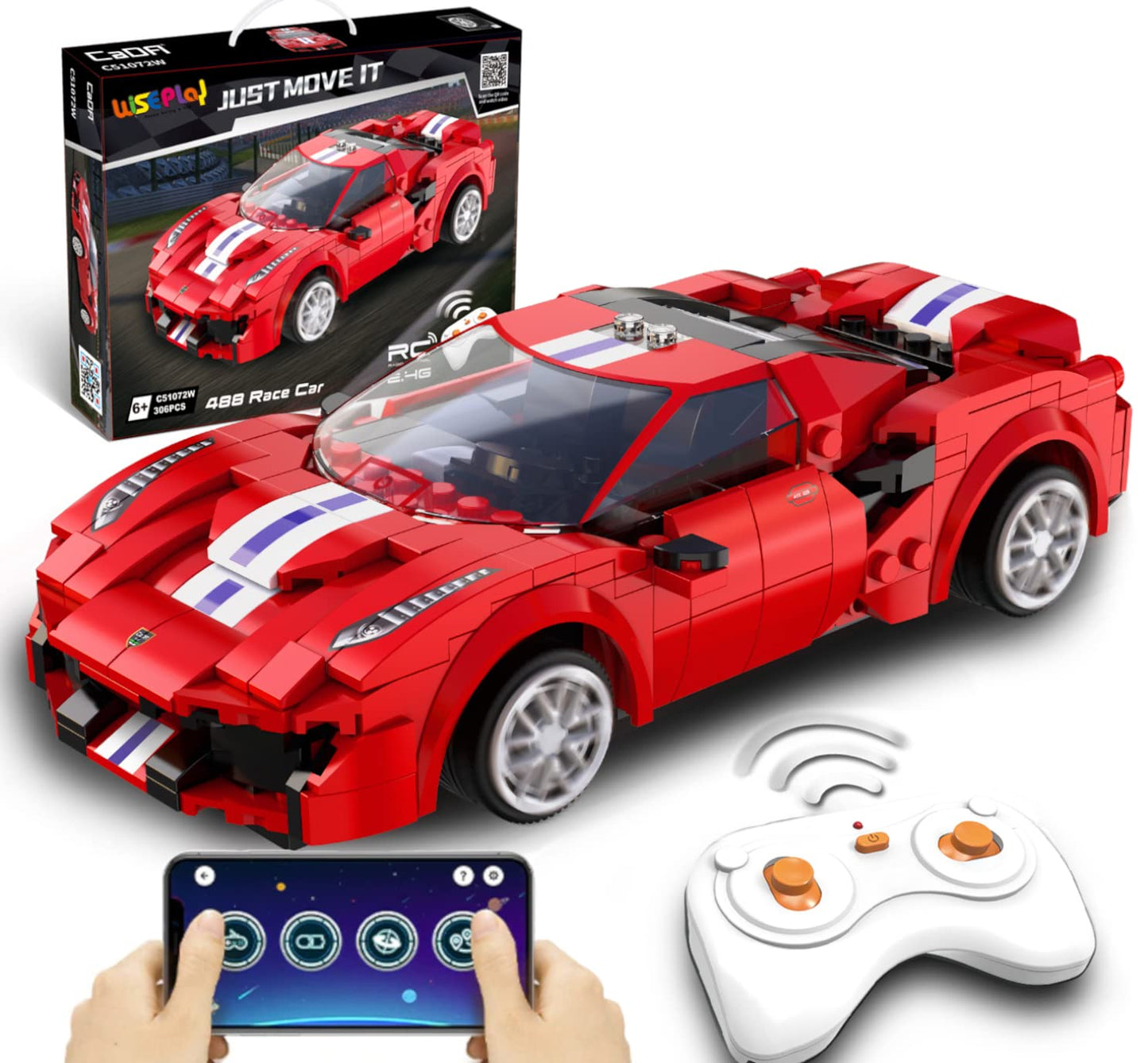 Wiseplay Stem Toys For 7-10 Year Old Boys & Girls - 306Pcs Rc Car Building Block Set - Stem Building Toys For Boys & Girls Ages