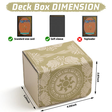 Deck Box for MTG Cards Trading Commander Deck Case Holds 120+ Sleeved Cards PU Leather Magnetic Collectible Card Storage Box Fits for TCG Magic Card (Yellow)