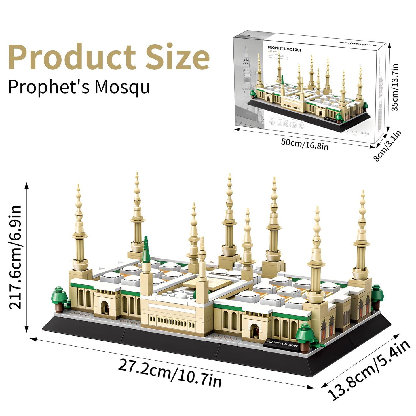 Csnrhg Medina Prophet Mosque Building Block Set Educational Architecture Toy For Ages 6+ Kids And Adults For Eid Al-Fitr 594 Pie
