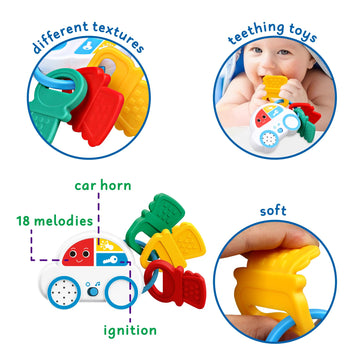 Anzimo Baby Sensory Toys - Baby Teething Toys Infant Newborn Montessori Toys For Boys Girls 0 3 6 9 12 18 Months 1 Year Old Birt