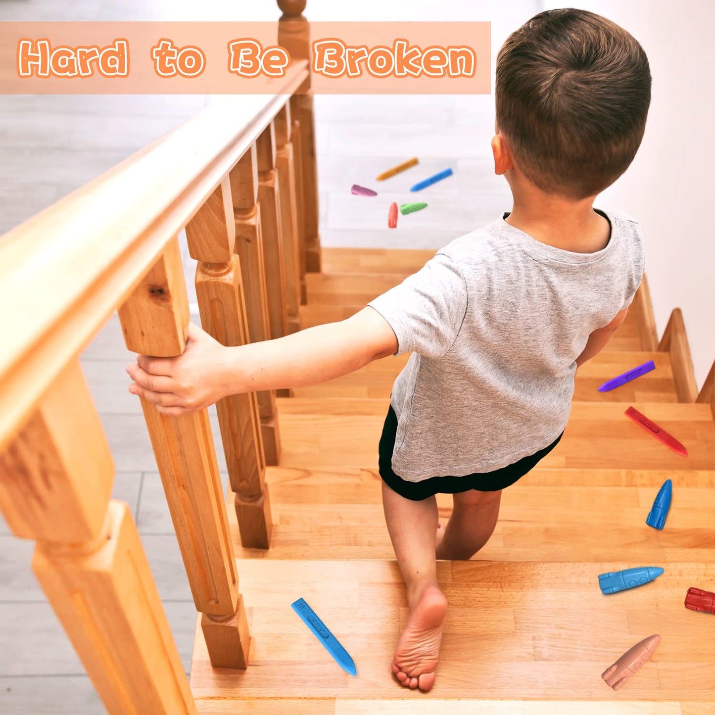 Massrt 12 Colors Triangle Jumbo Crayons For Toddlers, 99% Unbreakable Non-Toxic Crayon Gifts, Easy To Hold Washable Crayons For