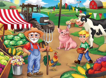 MasterPieces 60 Piece Jigsaw Puzzle for Kids - Old MacDonald's Farm Miller's Pond - 19x14
