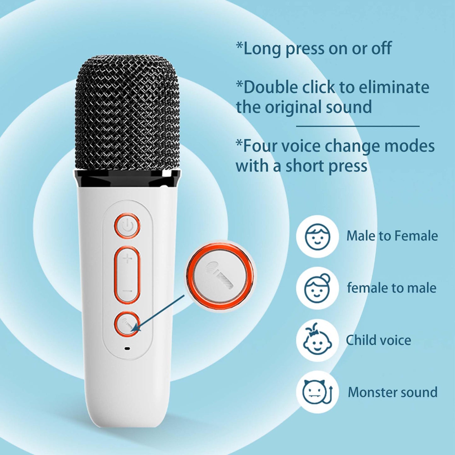 Mini Karaoke Machine For Kids,Portable Bluetooth Speaker With Wireless Microphone For Kids Toddler,Gifts For Girls And Boys Birthday (Pink 2 Mic) (White 1 Mic)