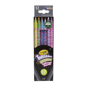 Crayola Erasable Twistable Colored Pencils, 12 Count, Multicolor, Plastic, Model CY68-2451