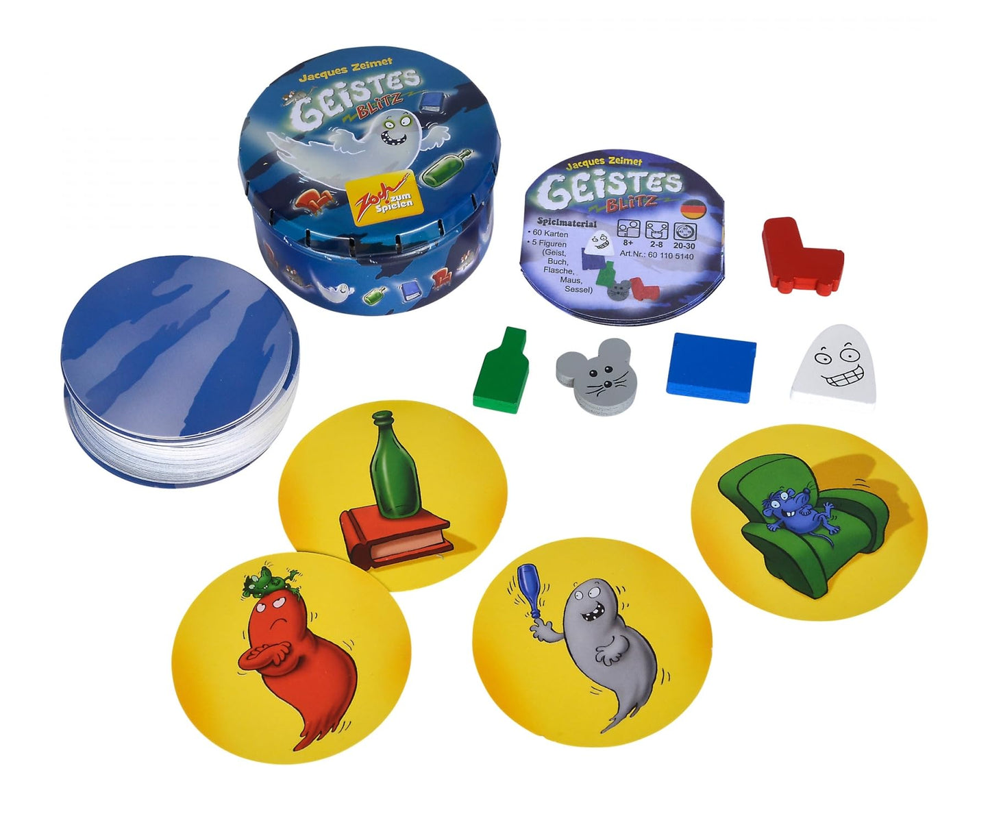 Zoch Verlag Ghost Blitz Mini - A Board Game 2-8 Players - Board Games For Family – 20-30 Minutes Of Gameplay - Games For Family Game Night - For Kids And Adults Ages 8+ - English Version