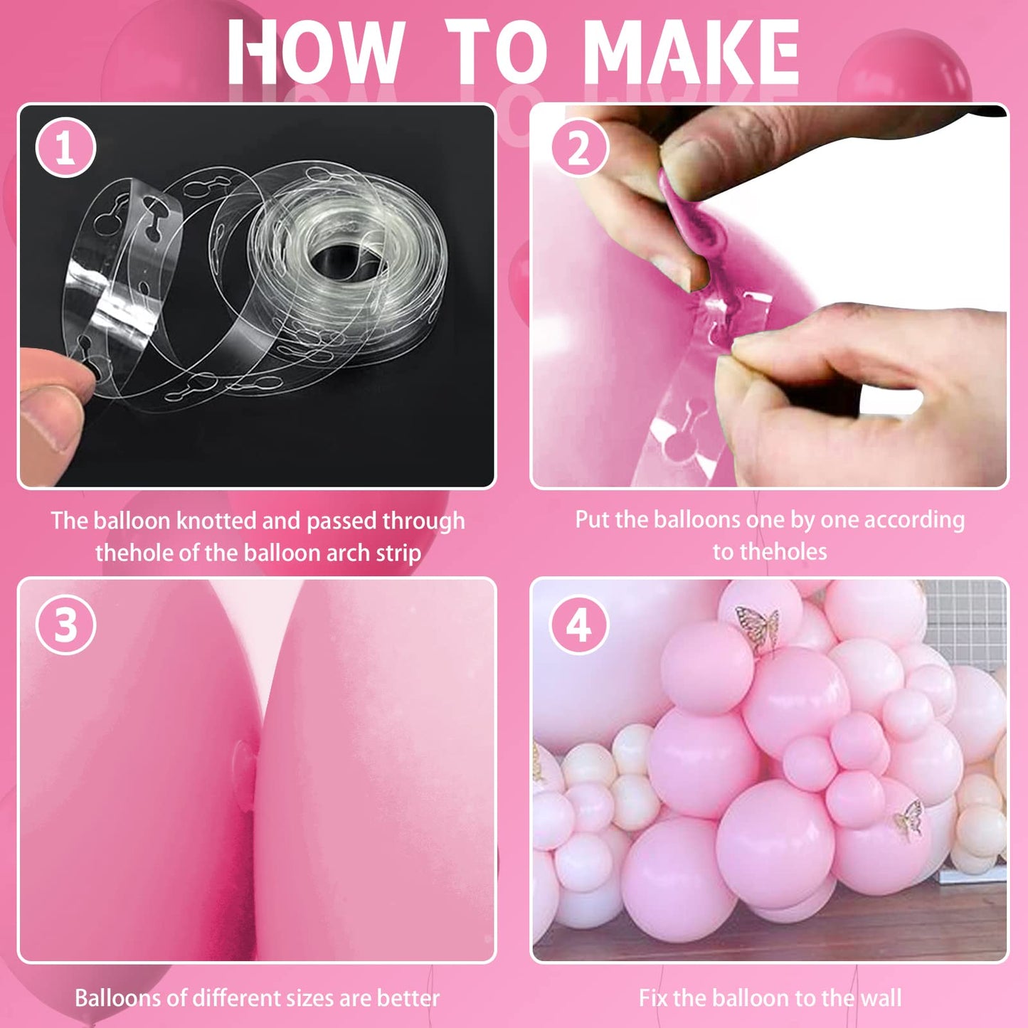Moukiween Pink Balloons 100 Pack Pastel Pink Balloons Different Sizes Pack 18 12 5 Inch Light Pink Balloons Garland Arch Kit For Girl'S Baby Shower Birthday Wedding Party Decorations