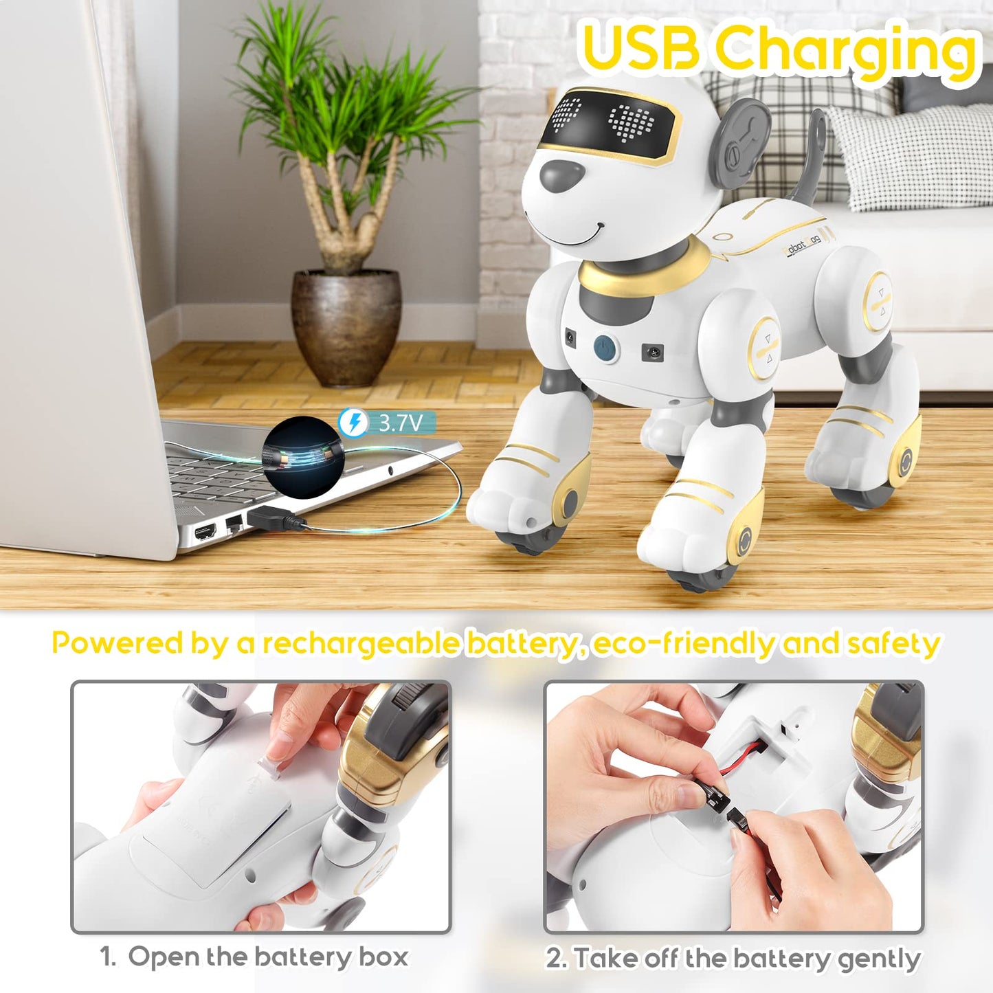 SONOMO Remote Control Robot Dog Toy for Kids, Programmable Robotic Puppy, Smart Interactive Stunt Robot Dog Toy for Kids 3-8 Yea