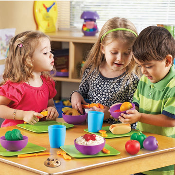 Learning Resources New Sprouts Classroom Kitchen Set - 45 Pieces, Ages 2+ Pretend Play Food for Toddlers, Preschool Learning Toy