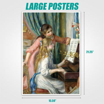 ANTELOPE 1000 Piece Jigsaw Puzzle - Two Young Girls at The Piano by Renoir, High Resolution, Matte Finish