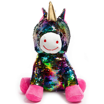 Hollyhome Sequins Unicorn Stuffed Animal Toy Reversible Rainbow Sequins Unicorn Gift For Kids 12 Inches