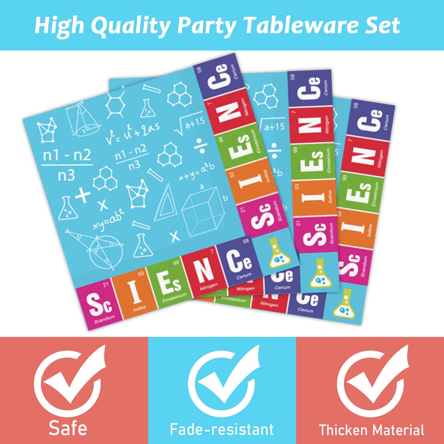 Wiooffen 96 Pcs Science Party Party Supplies Pack Mad Scientist Party Tableware Set Party Decorations Little Scientist Birthday