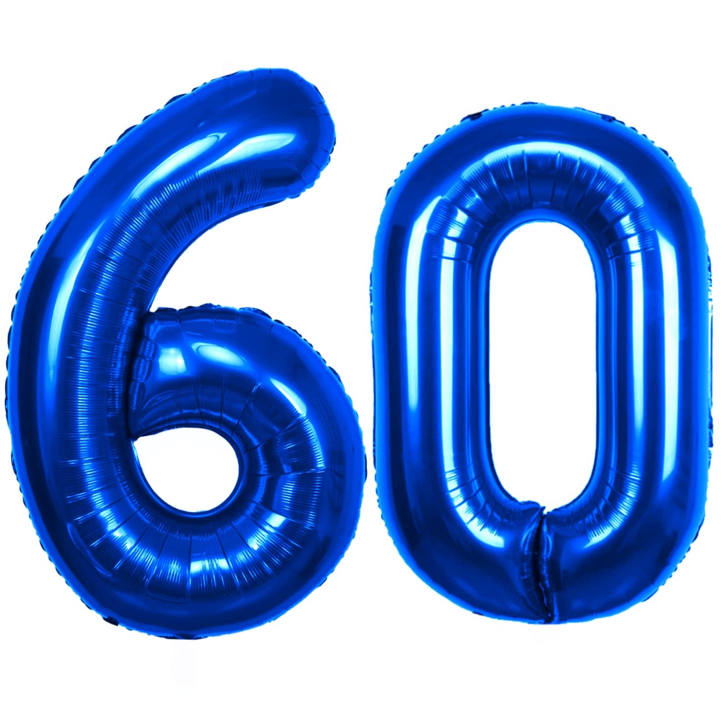 40 Inch Number 60 Balloon Blue Jumbo Giant Big Large Number 60 Foil Mylar Blue Balloons 60Th Birthday Party Anniversary Decorati