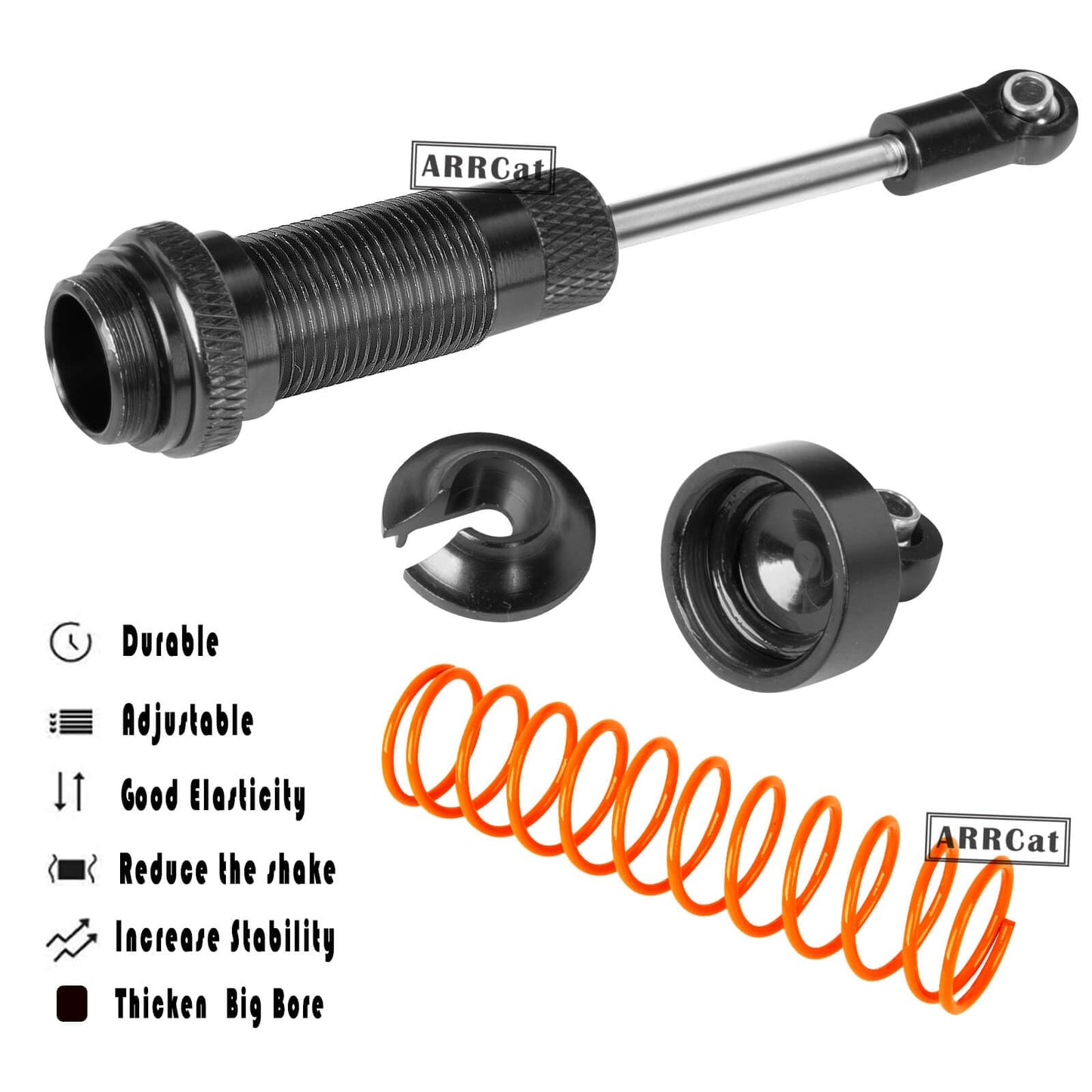 4PCS Full Aluminum Front Rear Shocks Upgrade Parts for 1/10 Big Rock 3s blx/Senton 3s blx 550/ Granite 3s blx 550/ Vorteks 3s bl