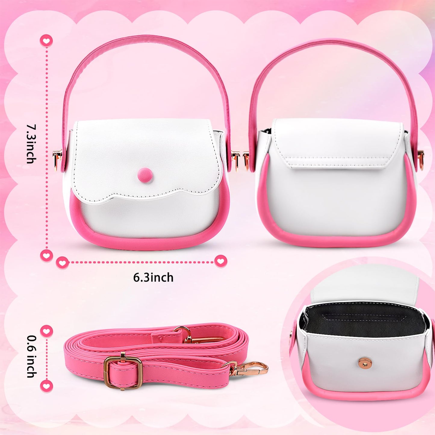 Gjzz Play Purse For Little Girls Toys - Toddler Purse Set Pretend Play Makeup Toys For 3 4 5 6 7 Year Old Girls, Kids Toy Purse