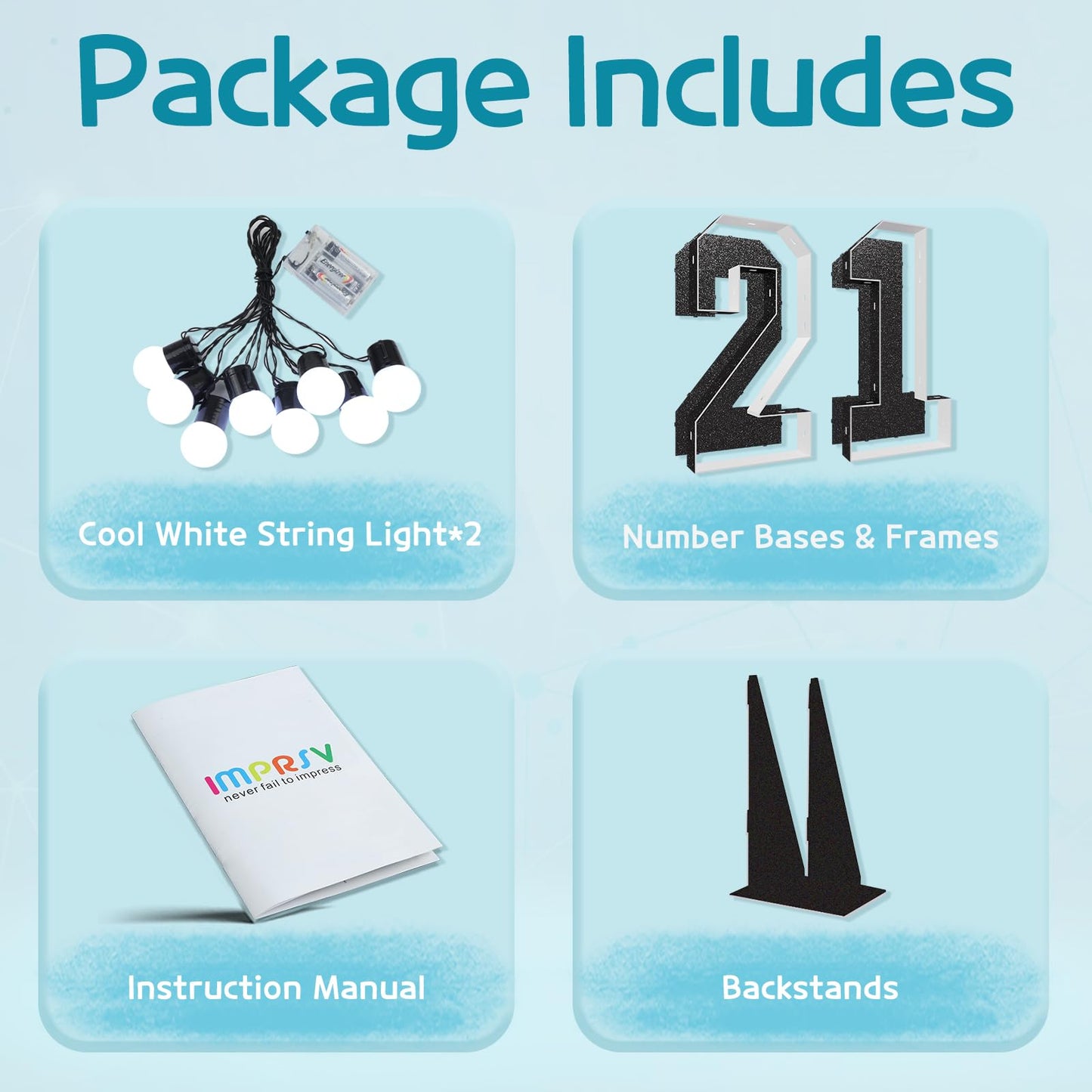 Marquee Numbers Black 21St-Birthday Decorations: Large 3Ft Light Up Number 21 Birthday Decoration For Women Men Twenty One Year