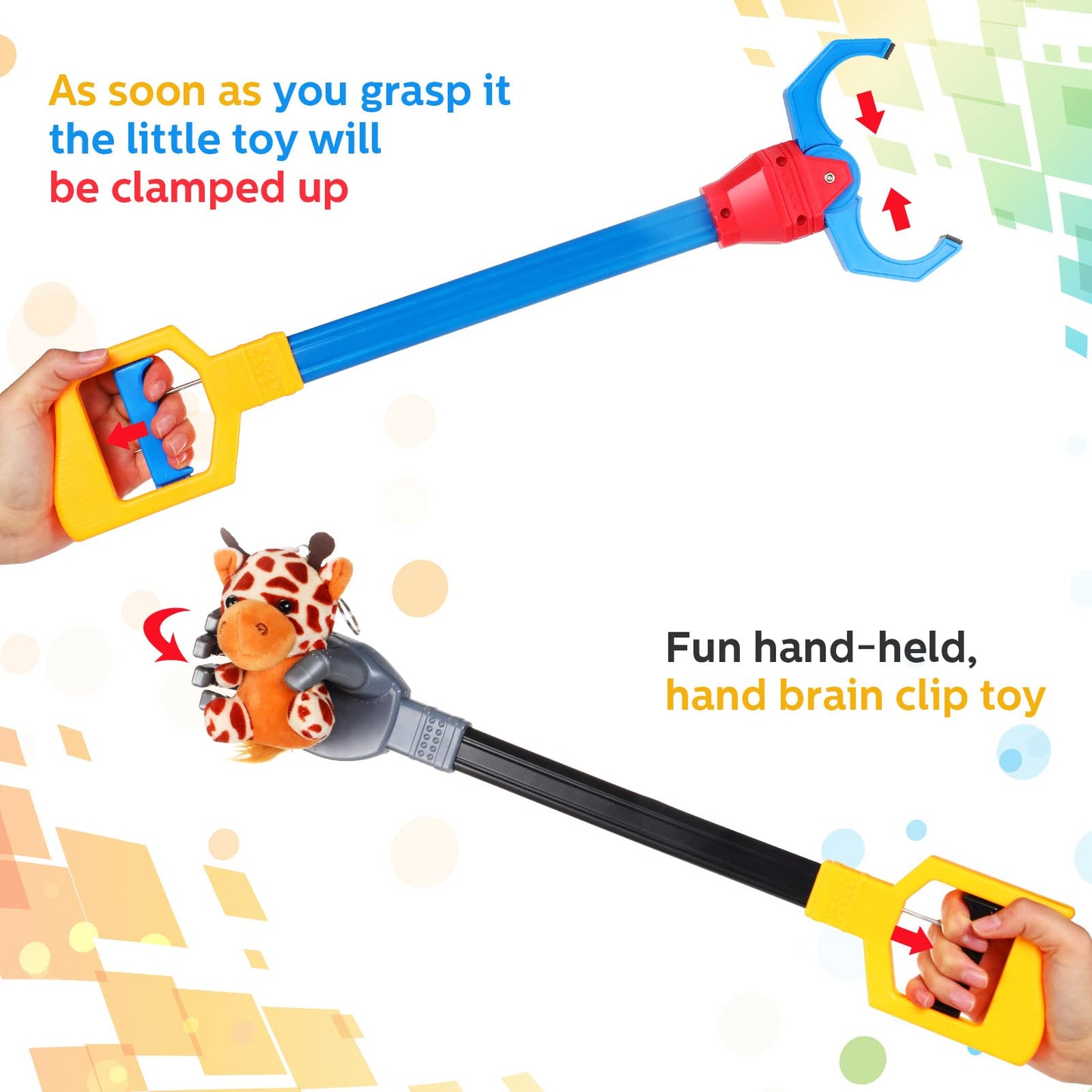 2 Pcs Interactive Toy Grabber Robot Hand and Robotic Claw, Intelligence Toy Claw Grabber Pick up Tool Toys Fun Early Learning Ha