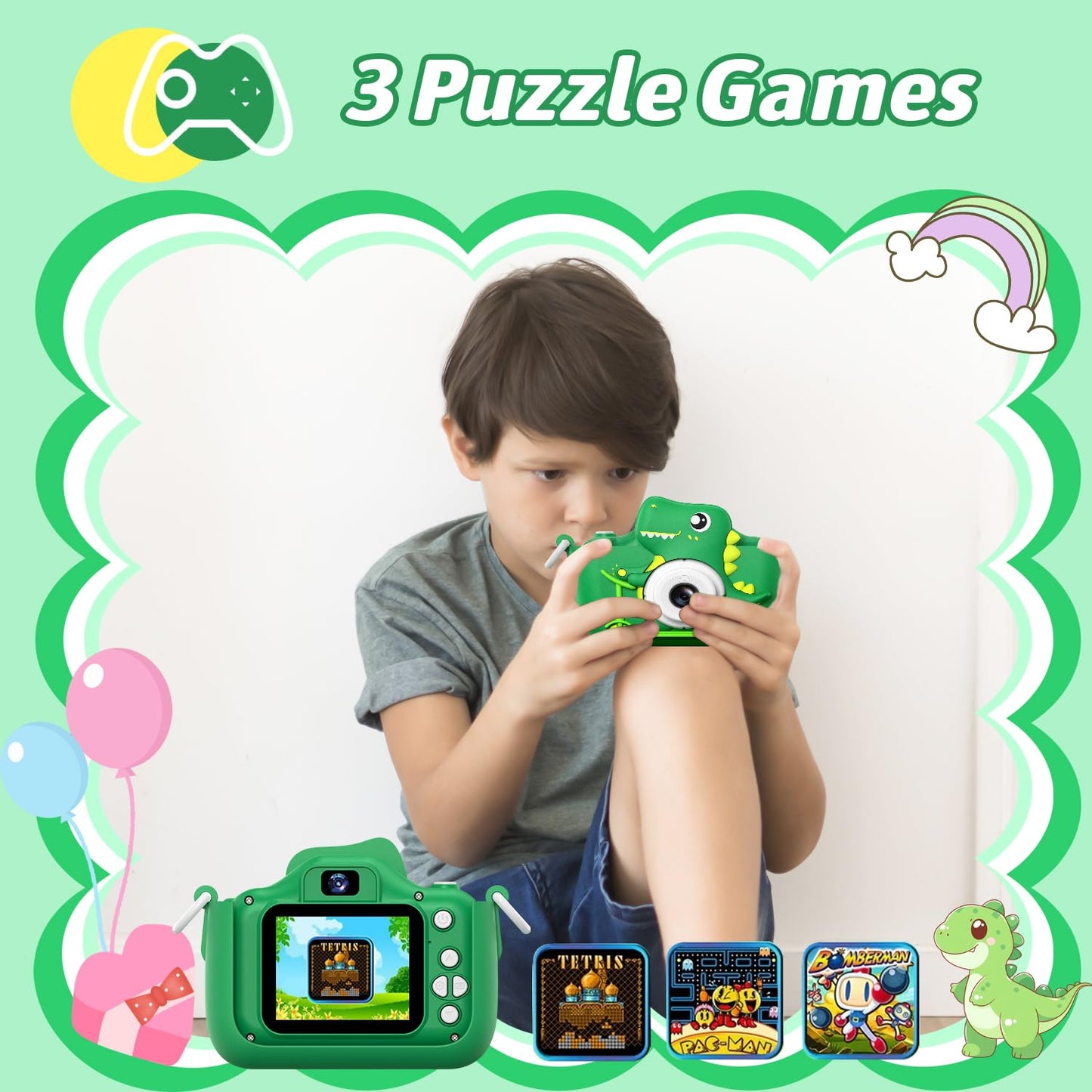 Teslahero Kids Digital Video Camera - Green, Gift for Boys & Girls Age 3-12, Perfect for Christmas & Birthday Presents