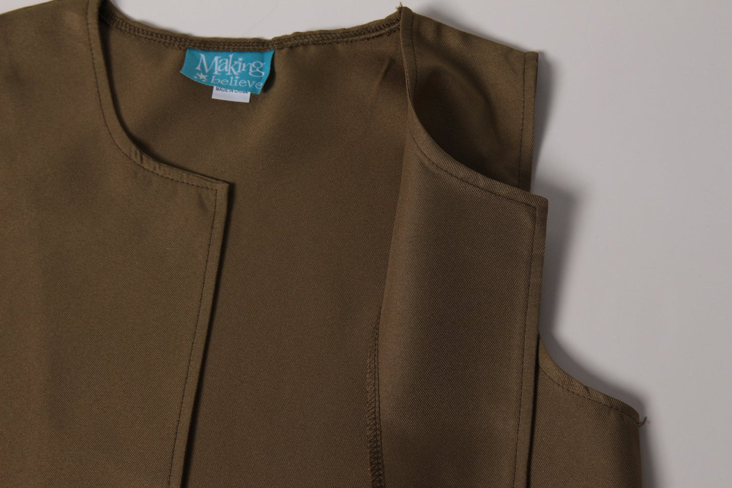 Making Believe Boys Long Colonial Costume Vest (X-Large 12-14, Olive/Khaki)
