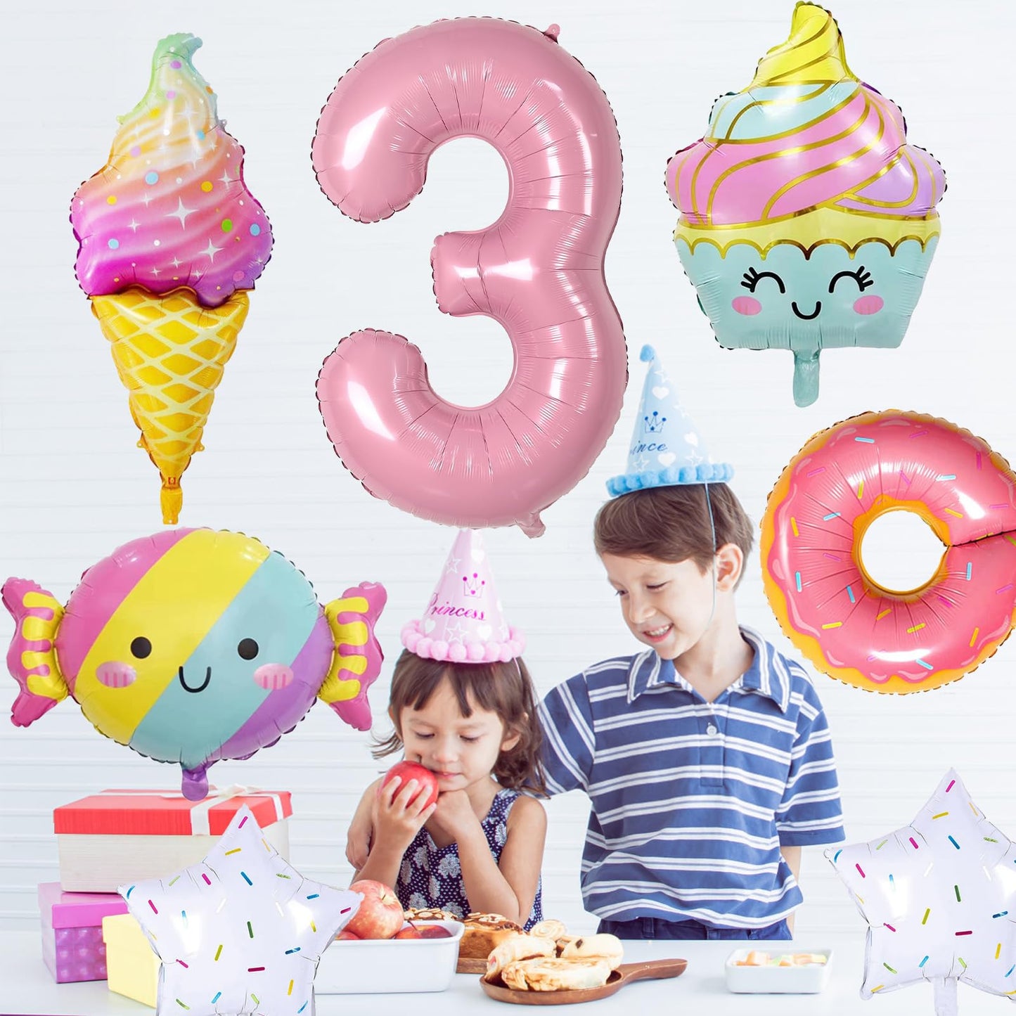 Donut 3Rd Birthday Decorations,Sweet 3Rd Birthday Party Decorations For 3Rd Birthday Donuts Foil Balloons Sweet 3Rd Donut Birthday Party Decorations Party Supplies Backdrops For Girls