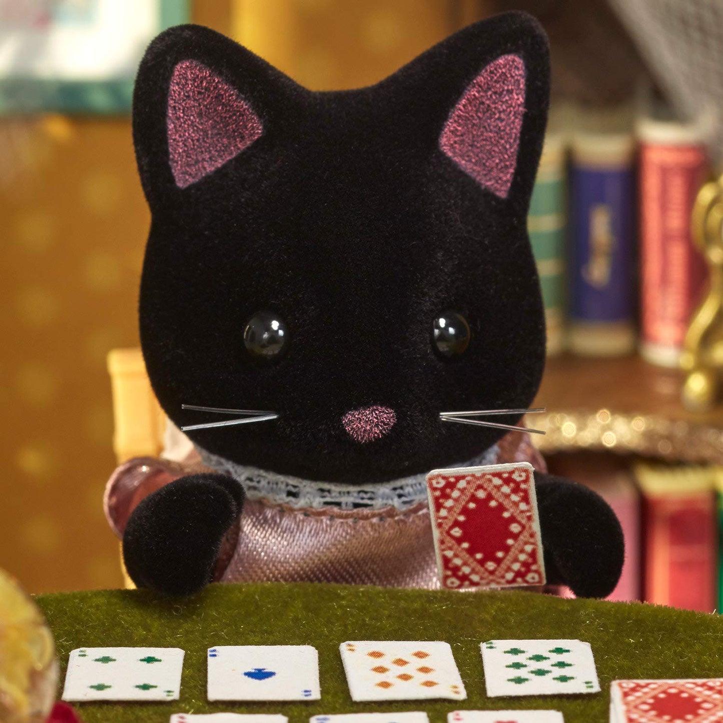 Calico Critters Midnight Cat Family, Dolls, Dollhouse Figures, Collectible Toys With 4 Figures Included