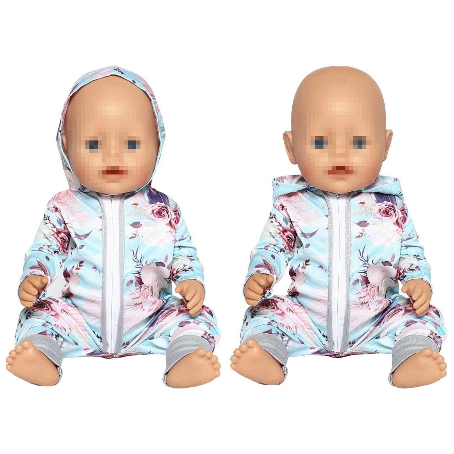 Sotogo 5 Sets Baby Doll Clothes Outfits Jumpsuits With Hats For 14 To 17 Inch Baby Doll, 43Cm New Born Baby Doll, American 18 Inch Doll Clothes And Accessories