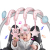 Car Seat Toys, Infant Baby Pink Pig Spiral Activity Hanging Toys Stroller Toys For Car Seat Stroller Bar Crib Bassinet Mobile With Mirror Bb Squeaker And Rattles