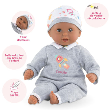 Corolle Bébé Calin Marius Doll - 12" Gray Vinyl Baby Doll, Model 100480