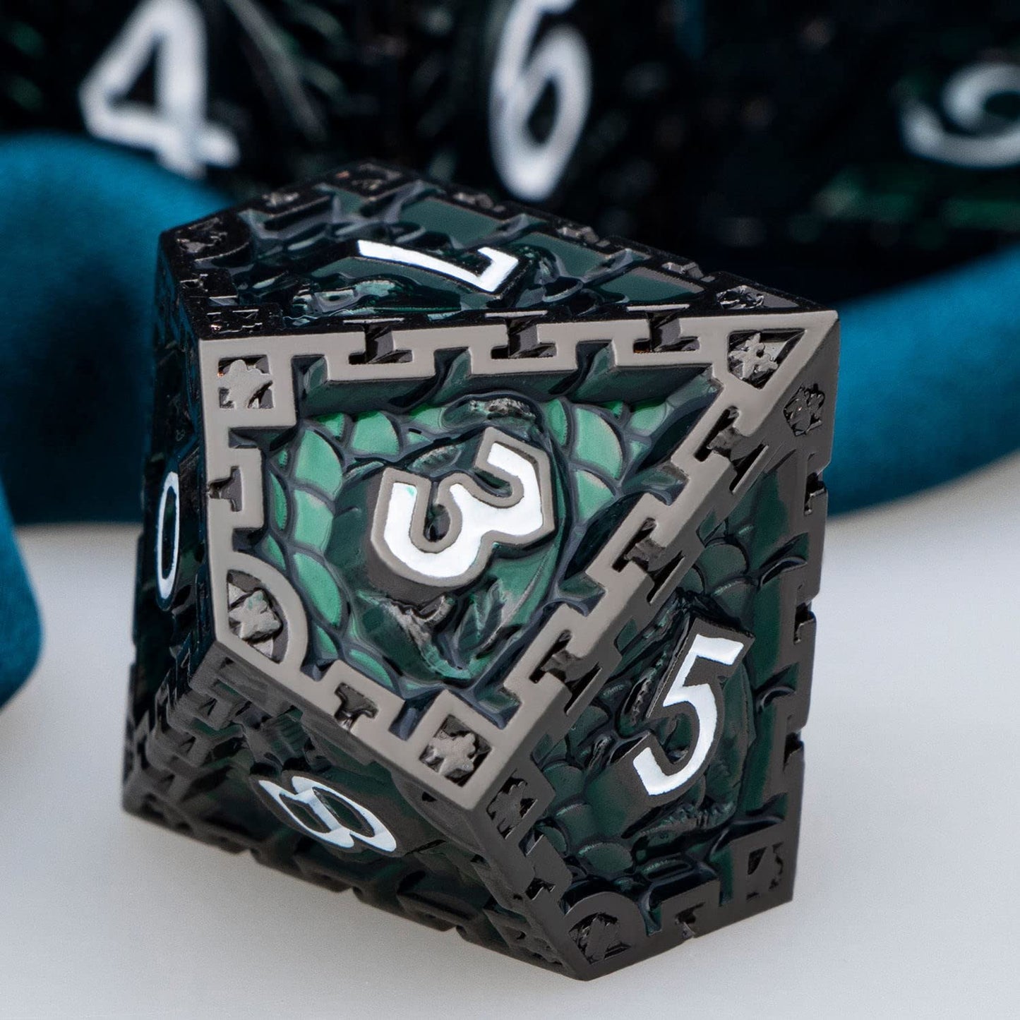 ARUOHHA 7pcs DND Metal Dice Set Dungeons and Dragons Dice Large Polyhedral Dice RPG Role Playing Dice D and D Dice D&D Dice Set