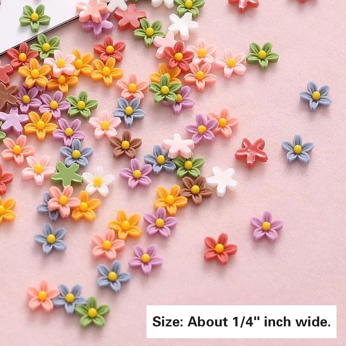 Micro Resin Daisy Blooms, Dollhouse Miniature Polyresin Flowers, Terrarium Fairy Garden Dollhouse, Zen Garden, Fairy Garden (50P
