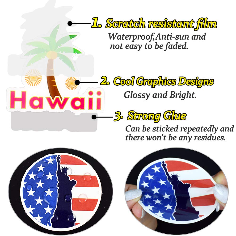 Waterproof Vinyl Stickers For Laptop Luggage Scrapbook Postcard (100Pcs Travel Style)