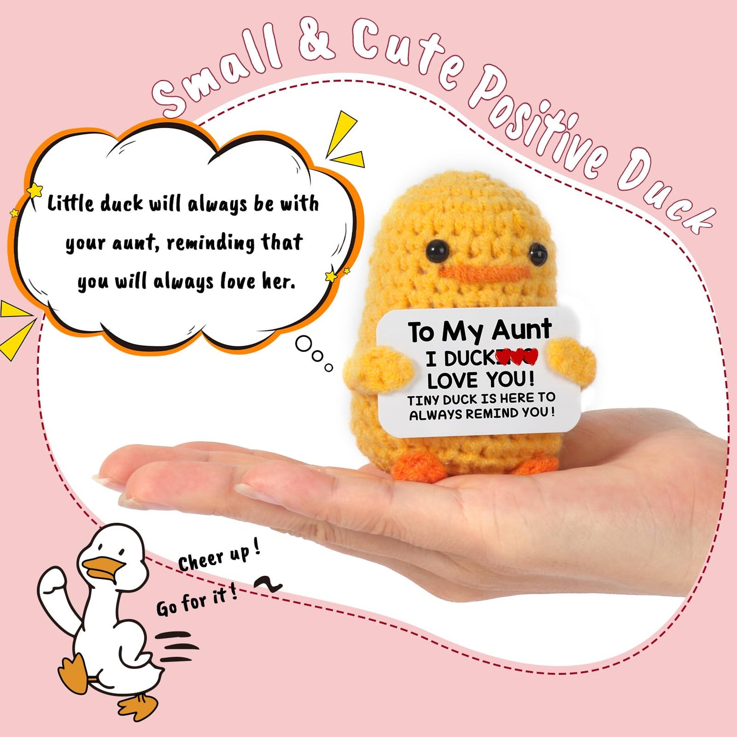 Mbl Funny Birthday Gifts For Aunt - To My Aunt, Handmade Crochet Small Cute Duck Doll For Aunt Auntie Birthday Mothers Day Chris